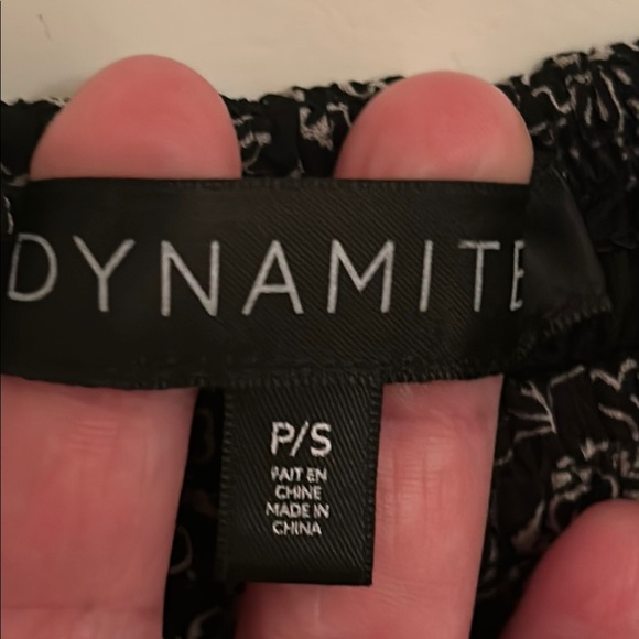 Dynamite Black and White Bishop Sleeve Dress, size S - Picture 3 of 7